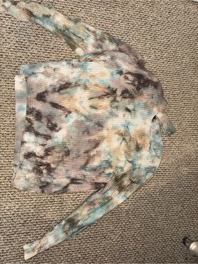 Main Strip Tie-Dye Pullover Sweatshirt in Blue, Tan & Brown